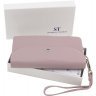 Темно-рожевий довгий жіночий гаманець-клатч з натуральної шкіри ST Leather (14036) - 7