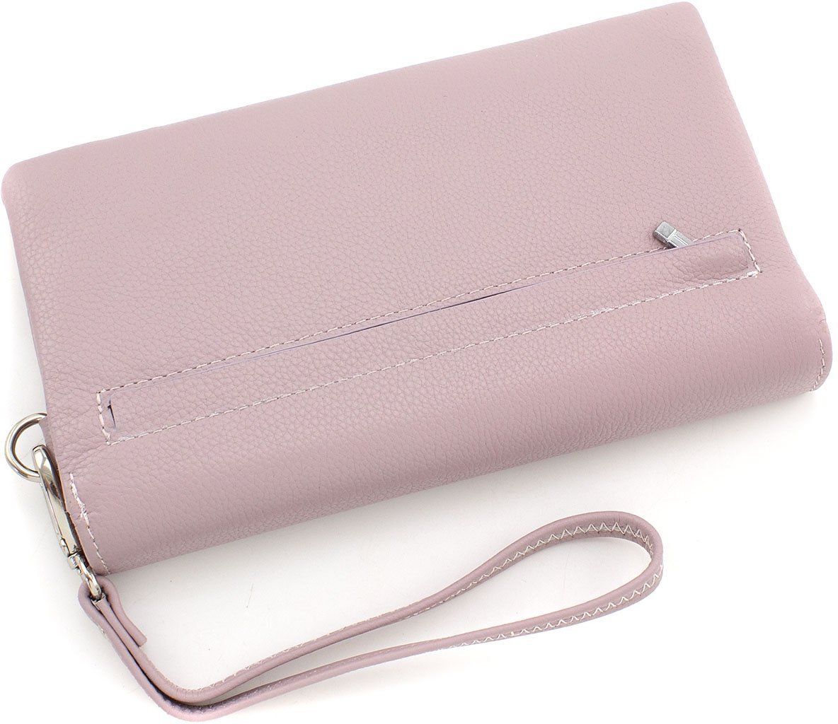 Темно-рожевий довгий жіночий гаманець-клатч з натуральної шкіри ST Leather (14036)