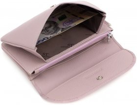 Темно-розовый длинный женский кошелек-клатч из натуральной кожи ST Leather (14036) - 2