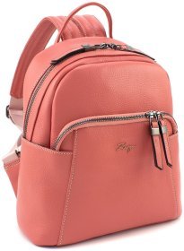 Середній жіночий рюкзак із натуральної шкіри персикового кольору KARYA 69742