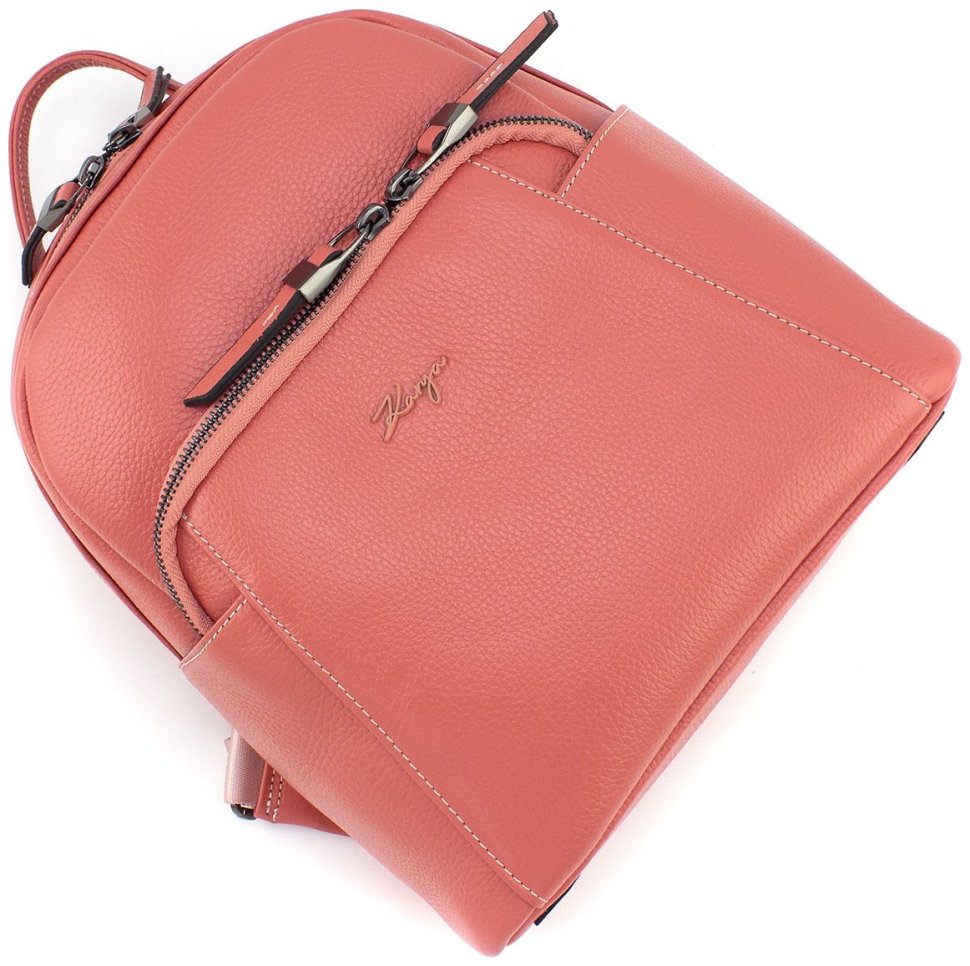 Средний женский рюкзак из натуральной кожи персикового цвета KARYA 69742