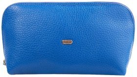 Ярко-синяя женская косметичка из фактурной кожи Desisan 79942