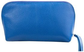 Ярко-синяя женская косметичка из фактурной кожи Desisan 79942