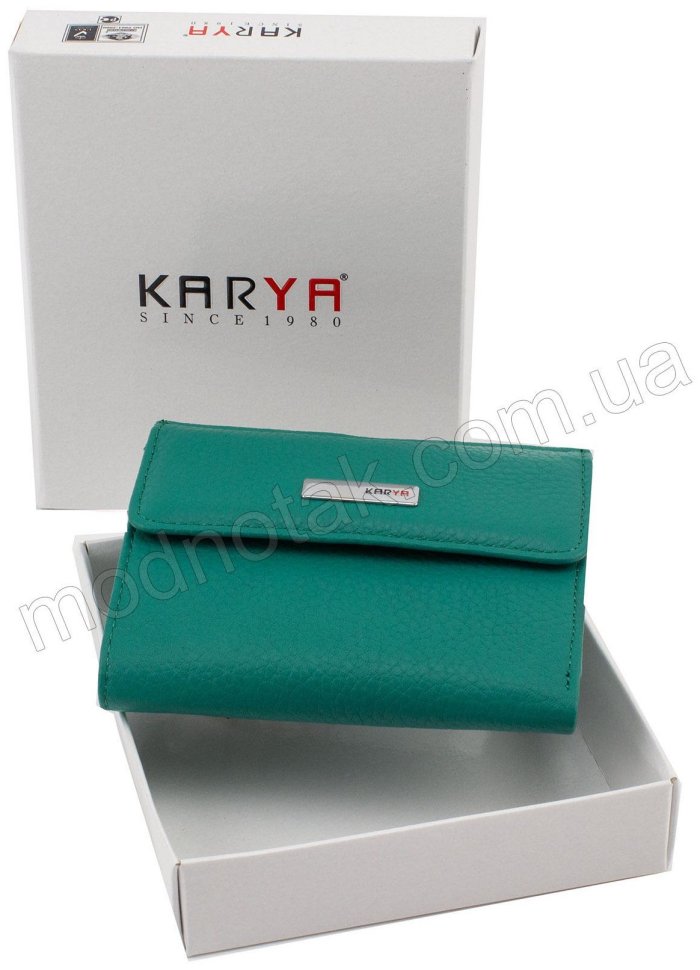 Маленький женский кошелек красивого зеленого цвета KARYA (1065-33)
