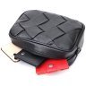 Женская сумка-кроссбоди из натуральной кожи черного цвета под плетенку Vintage 2422406 - 6