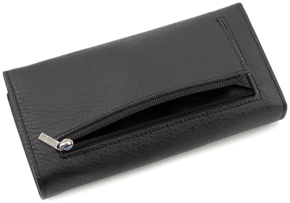 Женский кожаный кошелек черного цвета с магнитной застежкой ST Leather 90843 modnotak фото №5