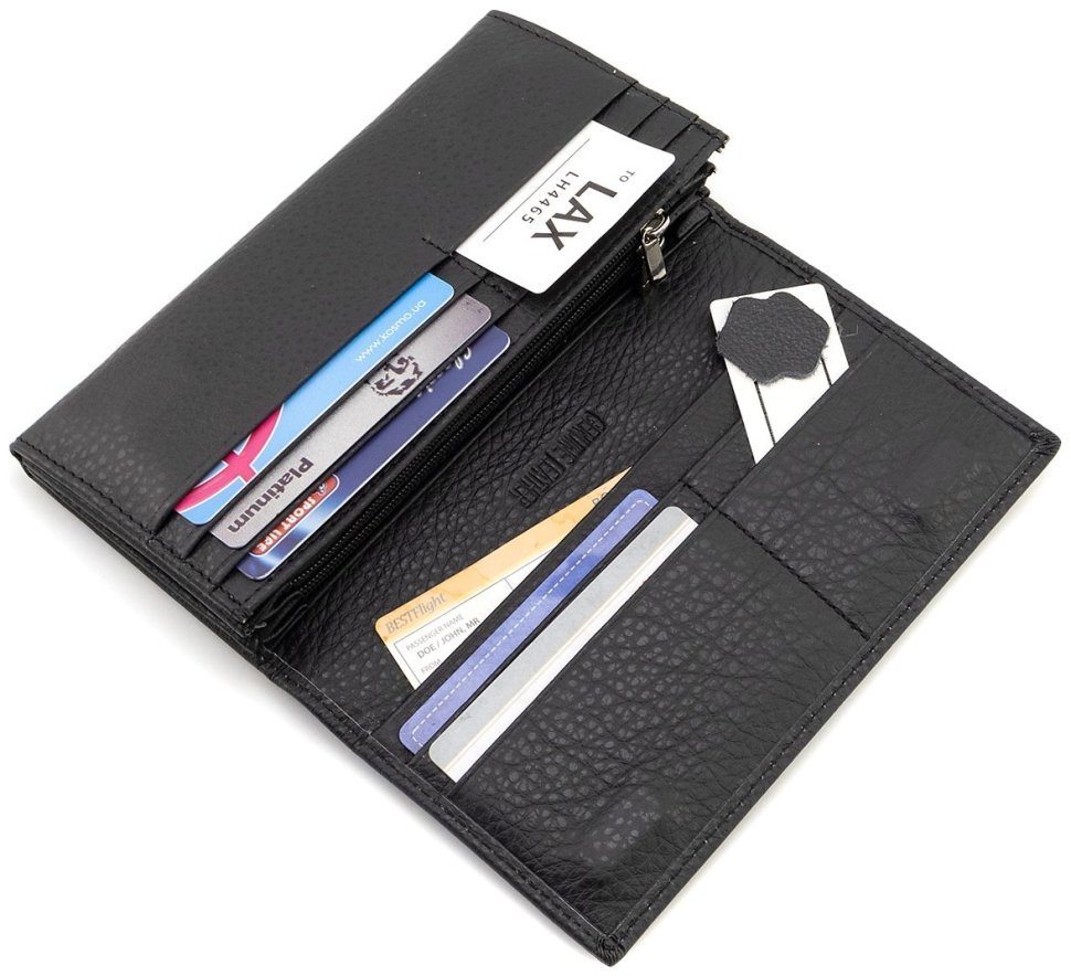 Женский кожаный кошелек черного цвета с магнитной застежкой ST Leather 90843 modnotak фото №6