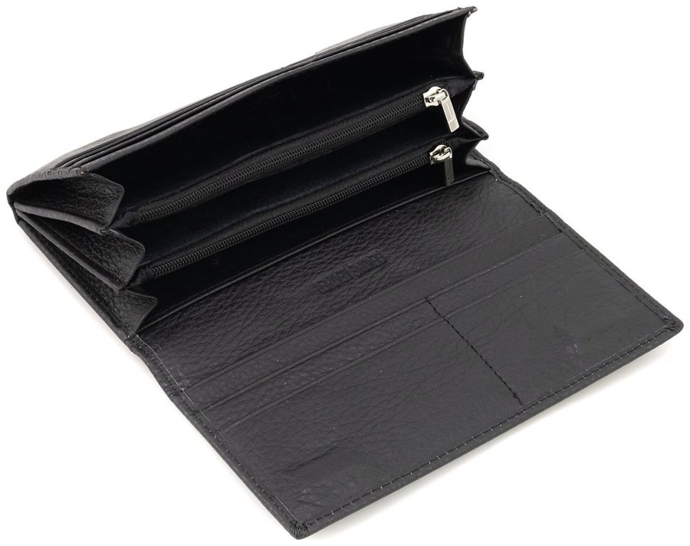 Женский кожаный кошелек черного цвета с магнитной застежкой ST Leather 90843 modnotak фото №10