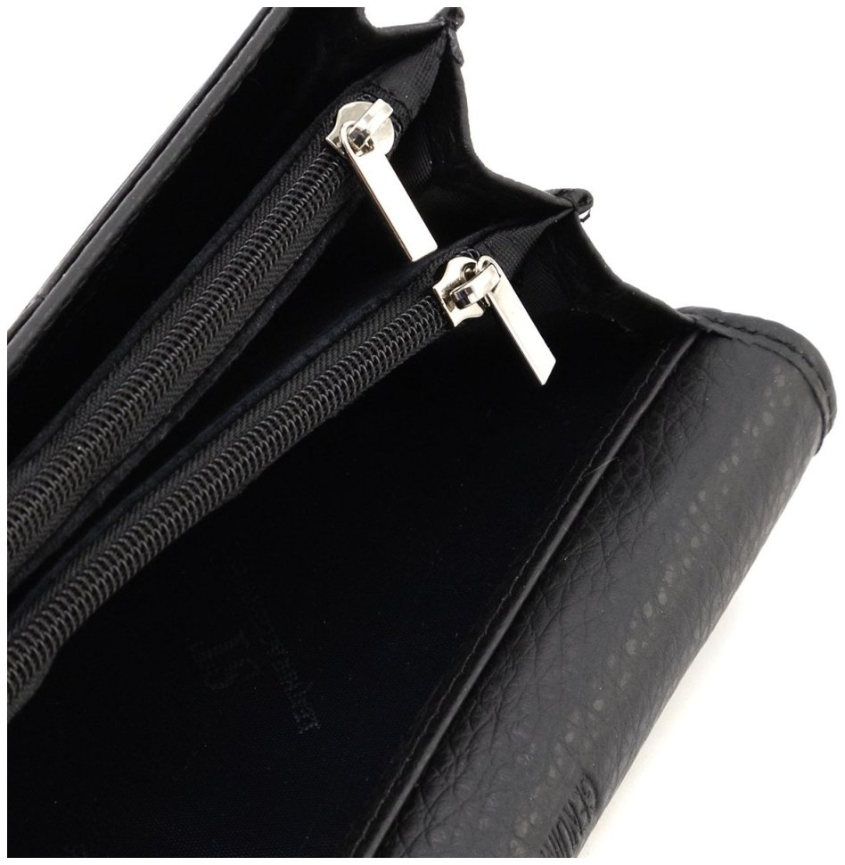 Женский кожаный кошелек черного цвета с магнитной застежкой ST Leather 90843 modnotak фото №11