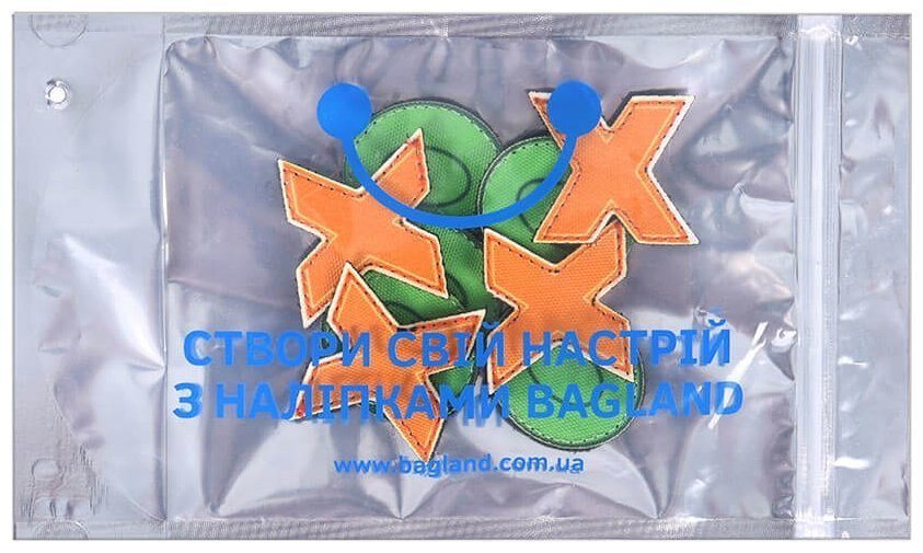 Рюкзак для школы синего цвета с принтом смайликов (с наклейками крестики нолики) Bagland 111243 modnotak фото №8