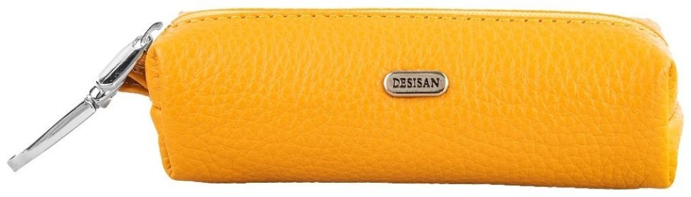 Яркая женская ключница из натуральной кожи флотар горчичного цвета Desisan 81243 modnotak фото №1