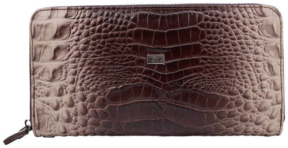 Бежево-коричневый женский кошелек из натуральной кожи под крокодила Desisan 81443 modnotak фото №1