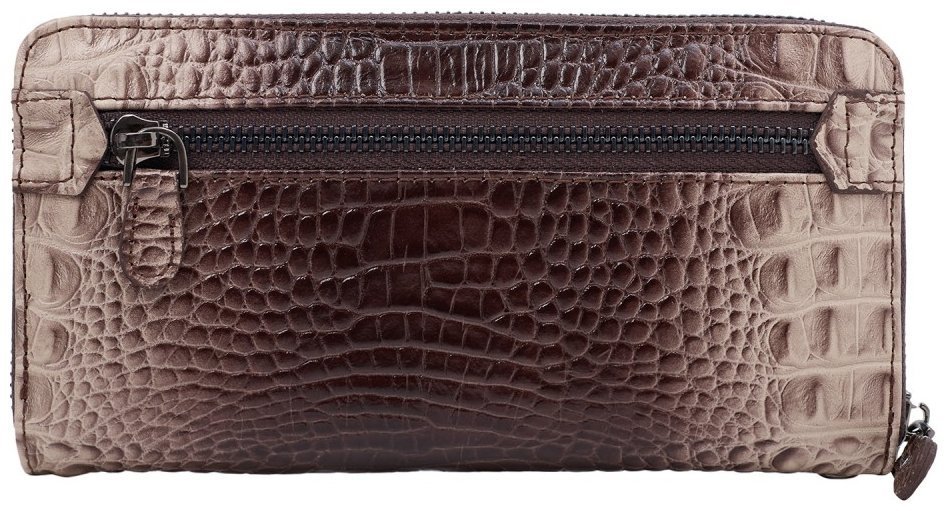 Бежево-коричневый женский кошелек из натуральной кожи под крокодила Desisan 81443 modnotak фото №3