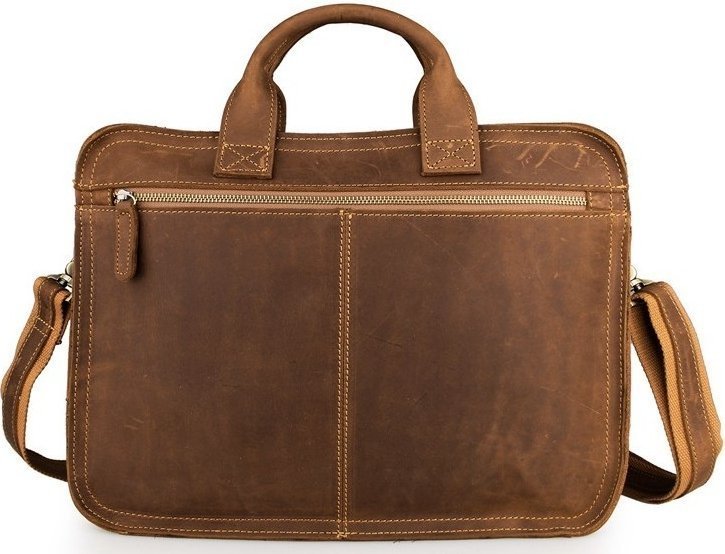 Стильная мужская сумка портфель из винтажной коричневой кожи VINTAGE STYLE (14081)