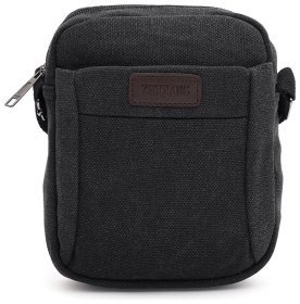 Наплічна маленька чоловіча сумка із щільного текстилю чорного кольору Monsen 71543