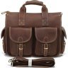 Вместительная мужская сумка с карманами в стиле винтаж VINTAGE STYLE (14140) - 2