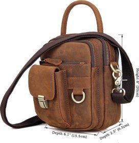 Многофункциональная мужская сумка барсетка из винтажной кожи VINTAGE STYLE (14416)