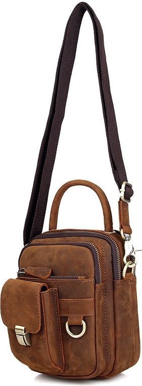 Багатофункціональна чоловіча сумка барсетка з вінтажній шкіри VINTAGE STYLE (14416)