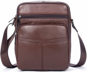 Наплечная сумка планшет мужская из фактурной кожи VINTAGE STYLE (14705)