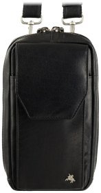Чоловіча міні-сумка на пояс або через плече з натуральної шкіри чорного кольору Visconti 81943