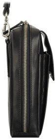 Чоловіча міні-сумка на пояс або через плече з натуральної шкіри чорного кольору Visconti 81943