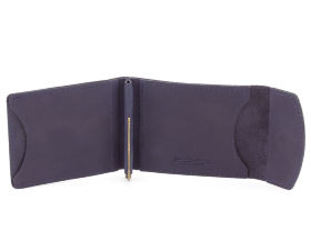 Темно-синий зажим для купюр из матовой кожи ST Leather (16848) - 2