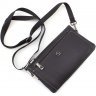 Чоловіча шкіряна сумка-клатч горизонтального типу в чорному кольорі HT Leather (10505) - 4