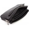 Мужская кожаная сумка-клатч горизонтального типа в черном цвете H.T Leather (10505) - 5