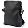 Мужская тонкая сумка-планшет из натуральной кожи флотар черного окраса TARWA (19944) - 2