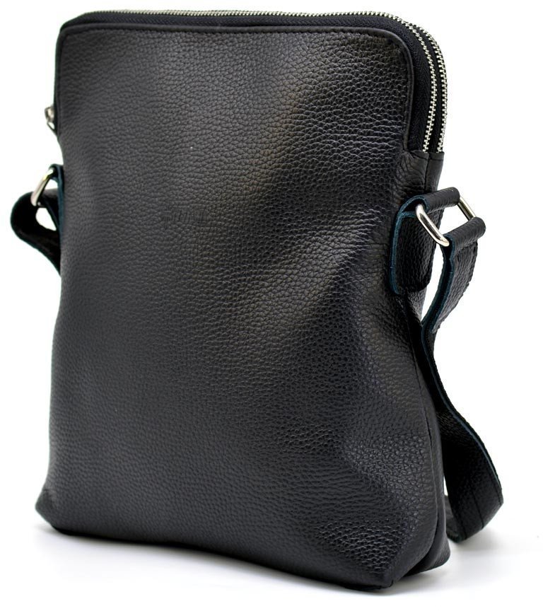 Чоловіча тонка сумка-планшет із натуральної шкіри флотар чорного забарвлення TARWA (19944)
