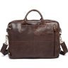Прочная кожаная сумка – трансформер коричневого цвета Vintage (14844) - 2