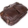Прочная кожаная сумка – трансформер коричневого цвета Vintage (14844) - 5