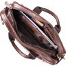 Прочная кожаная сумка – трансформер коричневого цвета Vintage (14844) - 7