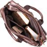 Прочная кожаная сумка – трансформер коричневого цвета Vintage (14844) - 8