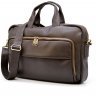 Кожаная сумка-портфель для делового мужчины в коричневом цвете TARWA (19796) - 1