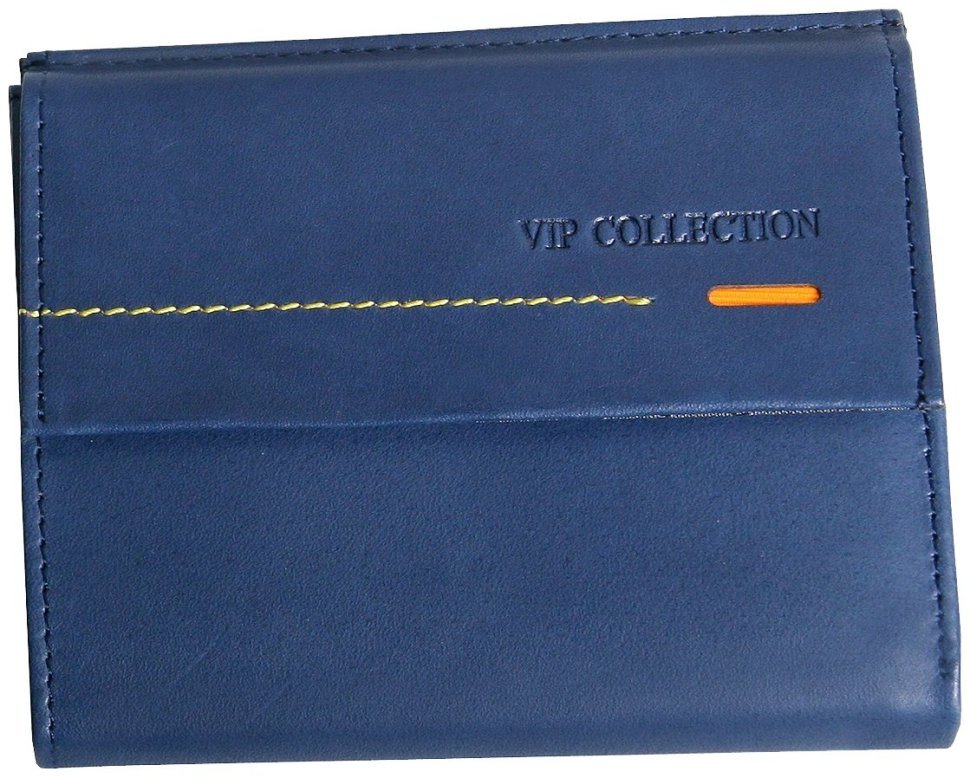 Компактный женский кошелек Beverly Hills синего цвета Vip Collection 102543 (кожа) modnotak фото №1