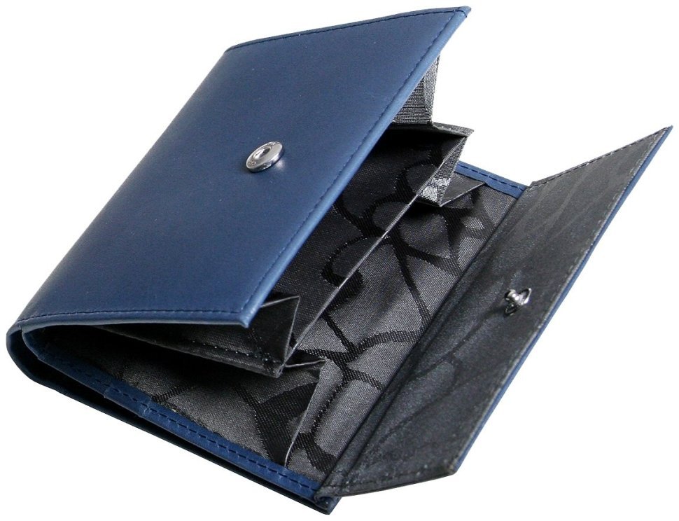 Компактный женский кошелек Beverly Hills синего цвета Vip Collection 102543 (кожа) modnotak фото №3