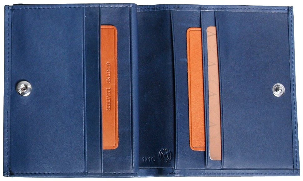 Компактный женский кошелек Beverly Hills синего цвета Vip Collection 102543 (кожа) modnotak фото №4