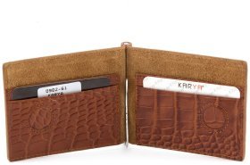 Кожаный зажим компактного размера из натуральной кожи KARYA (0902-61)