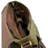 Мужская сумка-мессенджер на плечо из зеленого текстиля с кожаным клапаном Tarwa (19925) - 2