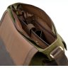 Мужская сумка-мессенджер на плечо из зеленого текстиля с кожаным клапаном Tarwa (19925) - 8