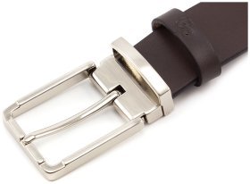 Темно-коричневый брючный ремень из крепкой кожи Grande Pelle (31203)