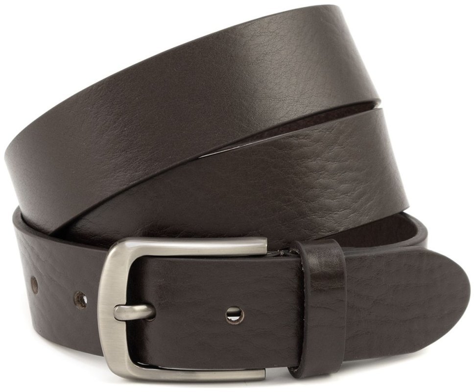 Ремень классический мужской из итальянской кожи Gherardini 40796 в темно-коричневом цвете modnotak фото №1