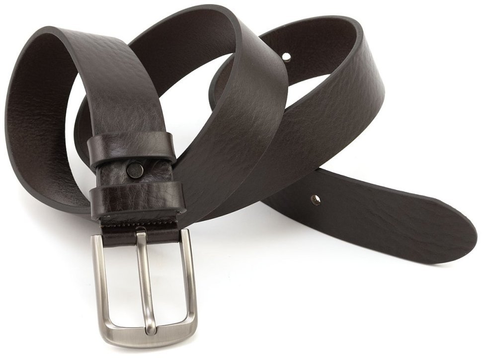 Ремень классический мужской из итальянской кожи Gherardini 40796 в темно-коричневом цвете modnotak фото №3