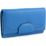 Жіночий гаманець блакитного кольору з натуральної шкіри Bond Non (10620) - 5