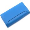 Жіночий гаманець блакитного кольору з натуральної шкіри Bond Non (10620) - 4