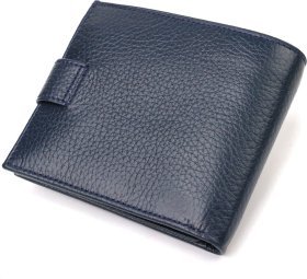 Синє чоловіче портмоне з натуральної зернистої шкіри з монетницею CANPELLINI (2421879)
