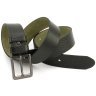 Темно-зеленого цвета мужской ремень из итальянской фактурной кожи с классической пряжкой Gherardini Gherardini 40839 фото №3 Темно-зеленого цвета мужской ремень из итальянской фактурной кожи с классической пряжкой Gherardini Gherardini 40839 modnotak фото - 3