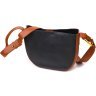 Женская сумка-кроссбоди из натуральной кожи черно-коричневого цвета Vintage (2422093) - 1