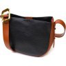 Жіноча сумка-кроссбоді з натуральної шкіри чорно-коричневого кольору Vintage (2422093) - 2